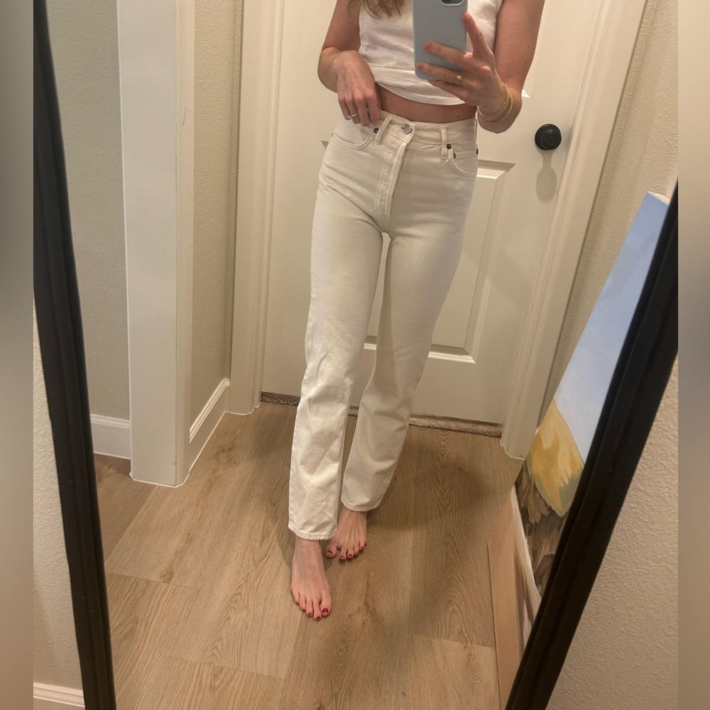 Agolde Women's Cream Ankle Jeans - 90s  pinch waist